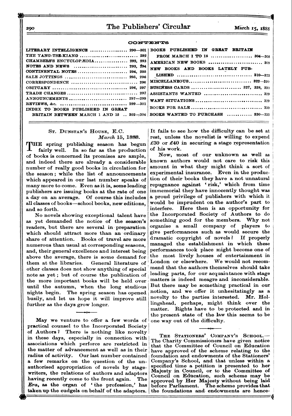 Publishers’ Circular (1880-1890): jS F Y, 1st edition: 4