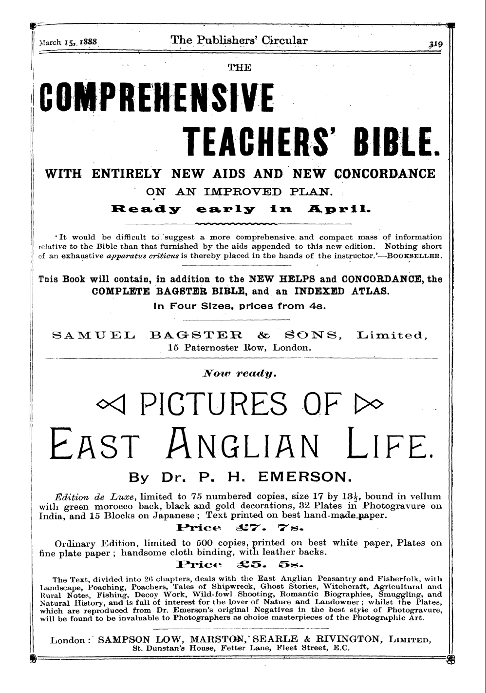 Publishers’ Circular (1880-1890): jS F Y, 1st edition: 33