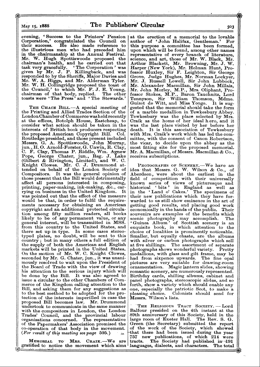 Publishers’ Circular (1880-1890): jS F Y, 1st edition - • O* Royal Literary Fund.—The 99th Anniv...