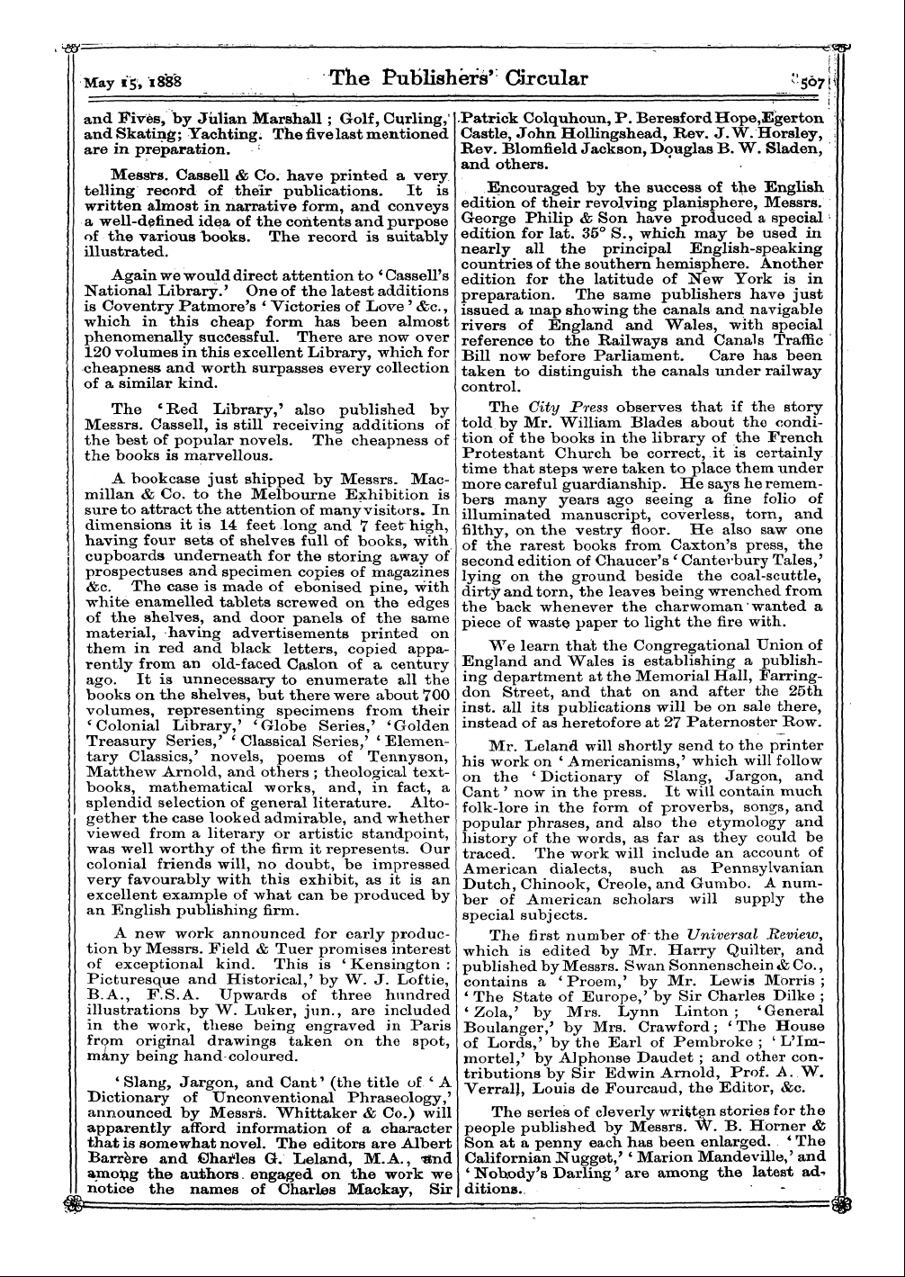 Publishers’ Circular (1880-1890): jS F Y, 1st edition: 9