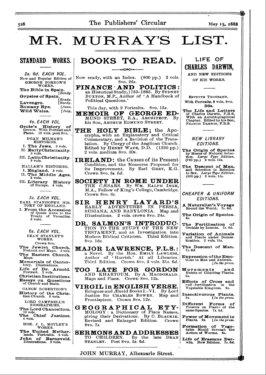 Publishers’ Circular (1880-1890): jS F Y, 1st edition - Ad03001