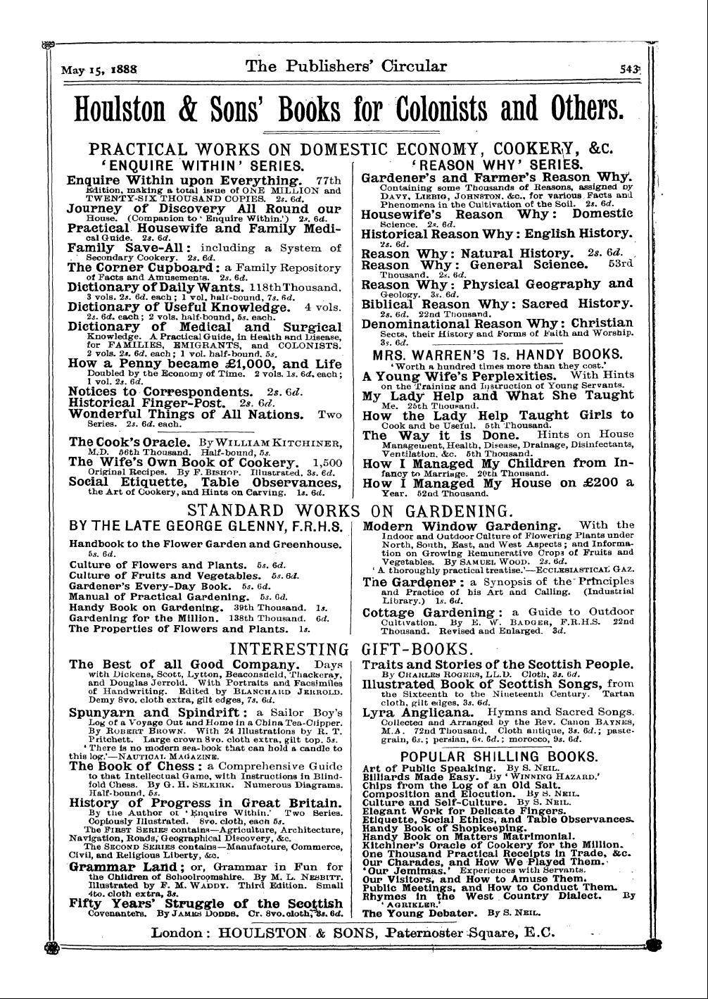 Publishers’ Circular (1880-1890): jS F Y, 1st edition: 45