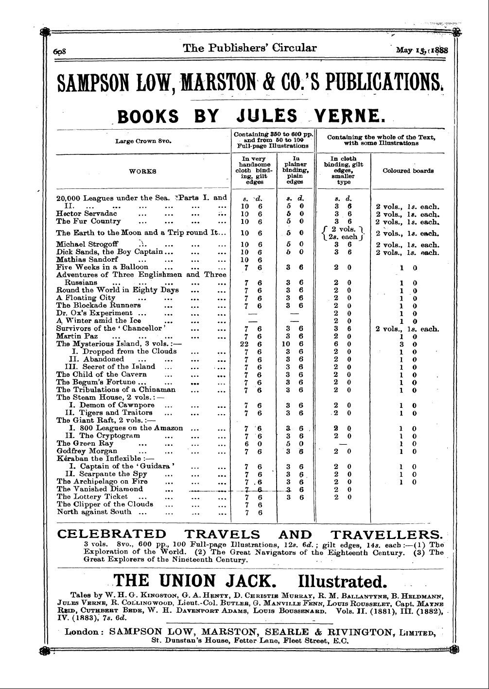 Publishers’ Circular (1880-1890): jS F Y, 1st edition: 110