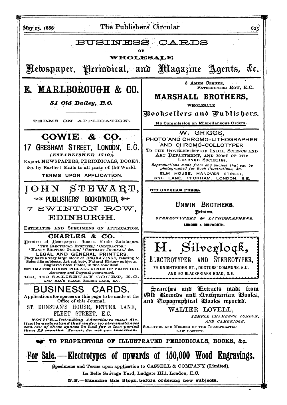 Publishers’ Circular (1880-1890): jS F Y, 1st edition - Ad12702