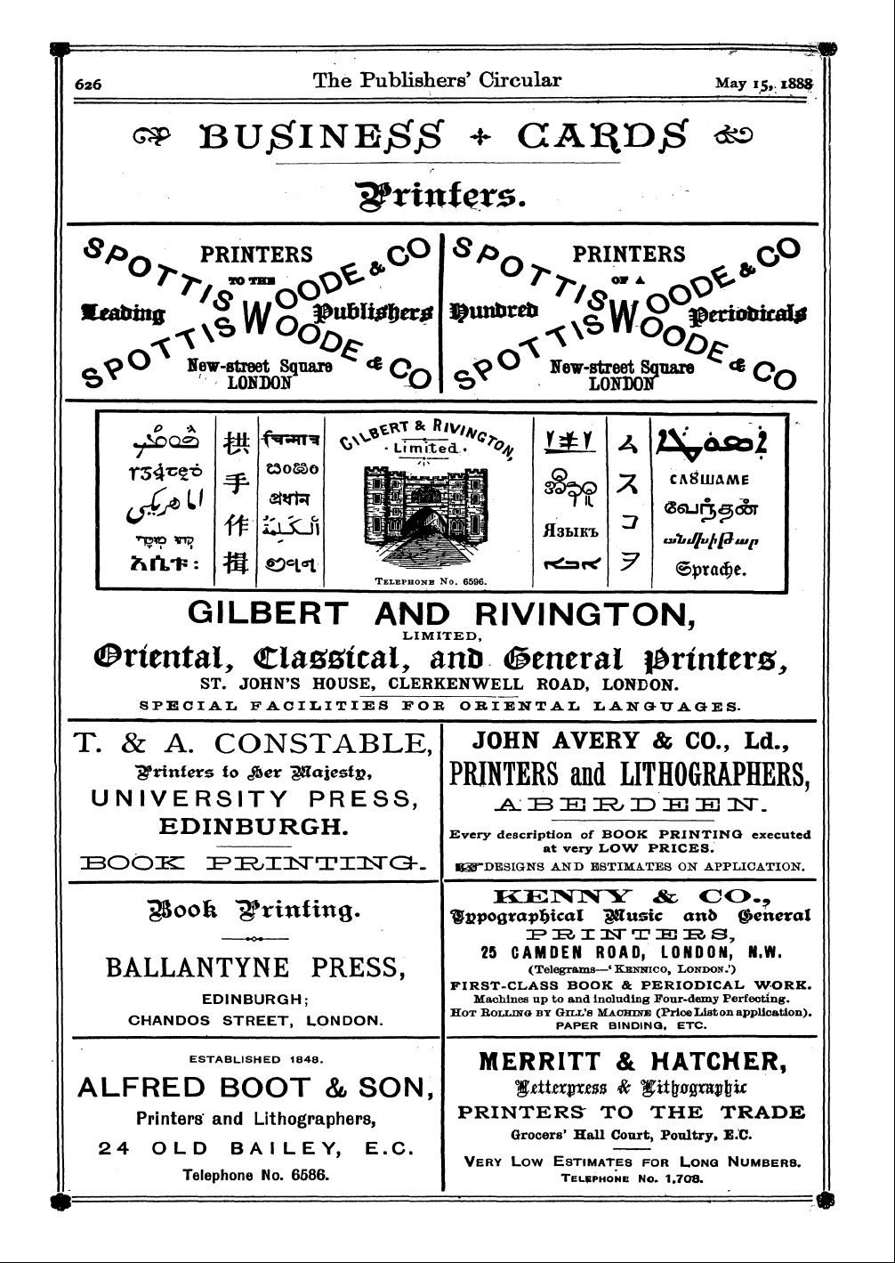 Publishers’ Circular (1880-1890): jS F Y, 1st edition - Ad12802