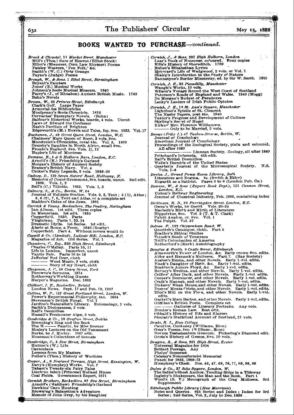 Publishers’ Circular (1880-1890): jS F Y, 1st edition: 134