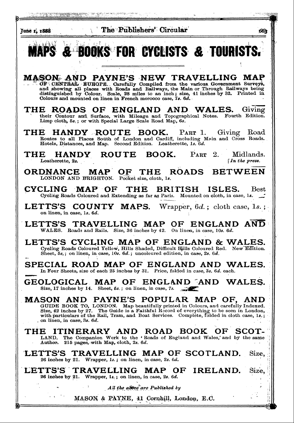 Publishers’ Circular (1880-1890): jS F Y, 1st edition: 25