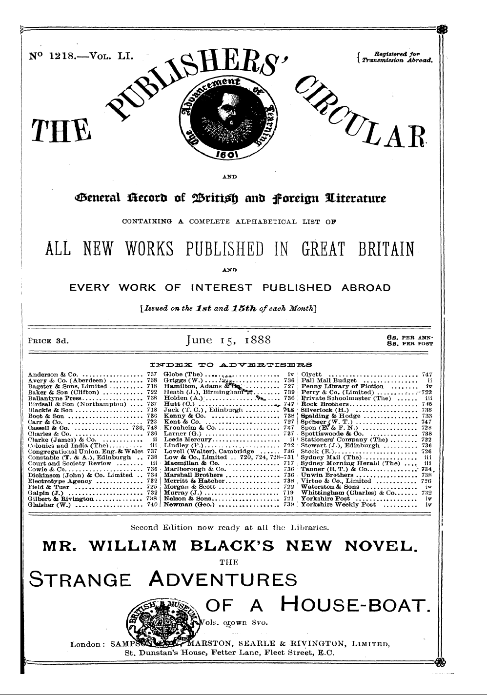 Publishers’ Circular (1880-1890): jS F Y, 1st edition - Pc00306