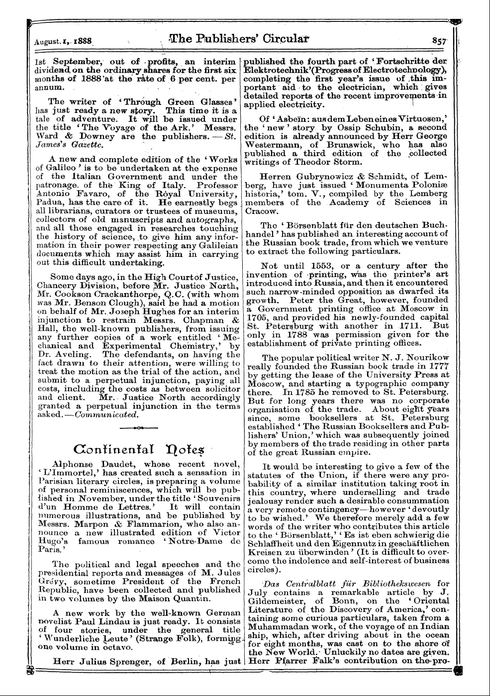 Publishers’ Circular (1880-1890): jS F Y, 1st edition - ¦ I Tlole$ And !Qews