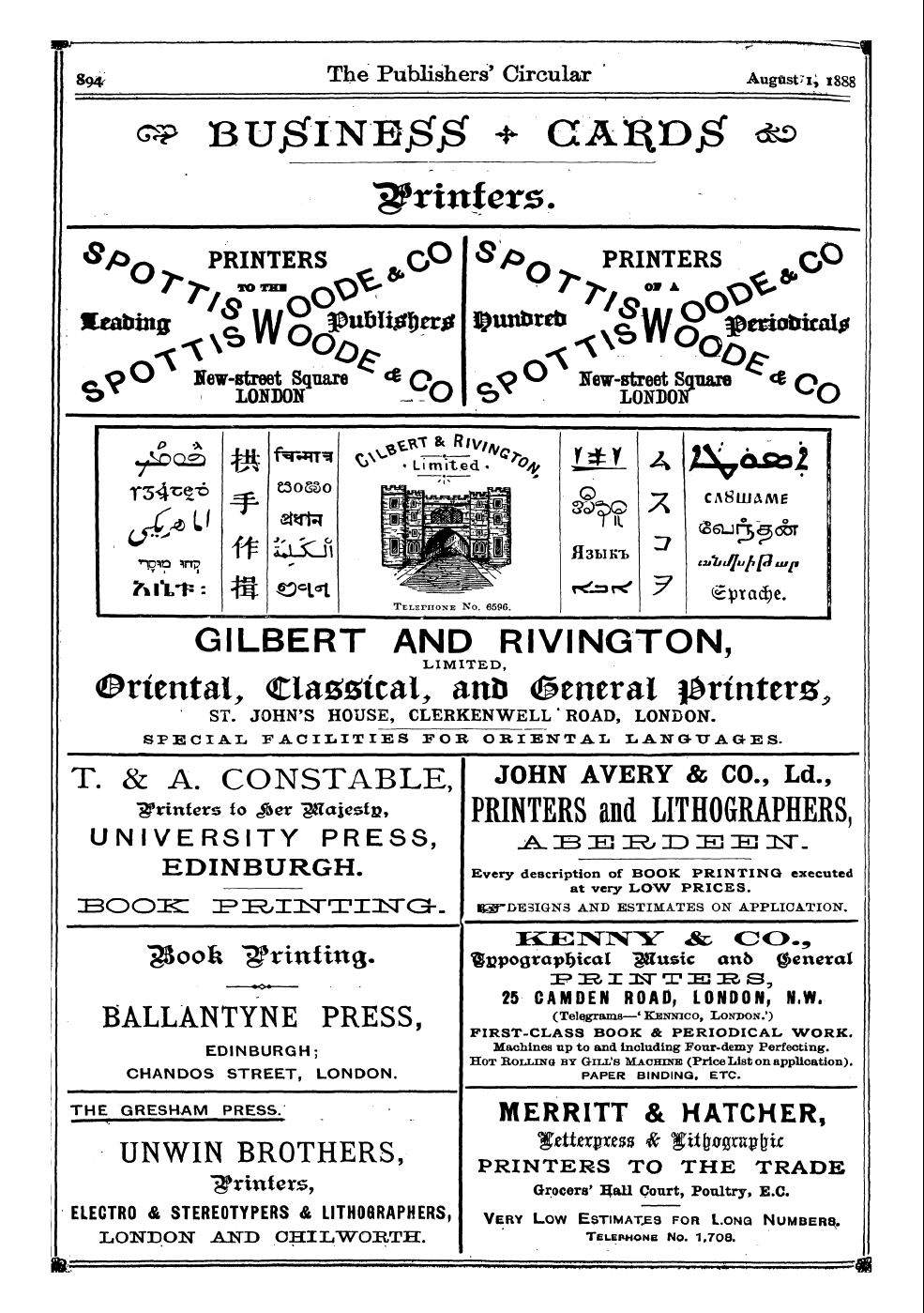 Publishers’ Circular (1880-1890): jS F Y, 1st edition - Ad04404