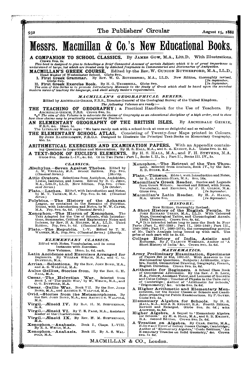 Publishers’ Circular (1880-1890): jS F Y, 1st edition - 1- 1 «T?\'I» ^" - - -- ~ -¦ V -— «•;•'"'...