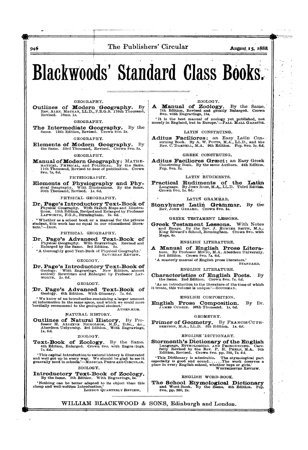 Publishers’ Circular (1880-1890): jS F Y, 1st edition: 44