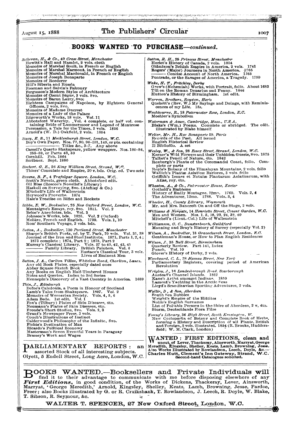 Publishers’ Circular (1880-1890): jS F Y, 1st edition: 105