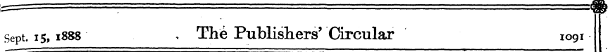 Sept. 15,1888 ? The Publishers' Circular...