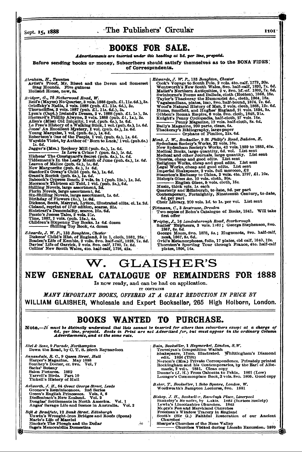 Publishers’ Circular (1880-1890): jS F Y, 1st edition - Ar04300