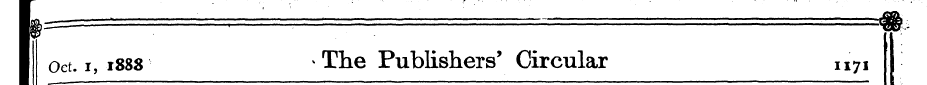 I Oct. i, 1888 The Publishers' Circular ...