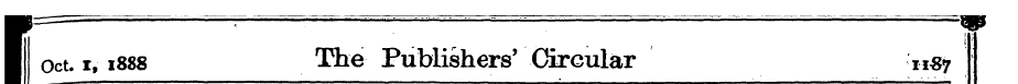 ~• ¦ — -—- « F=" : ' : I Oct. i, 1888 Th...