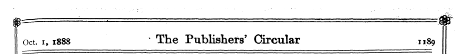 Oct. i, 1888 % The Publishers' Circular ...