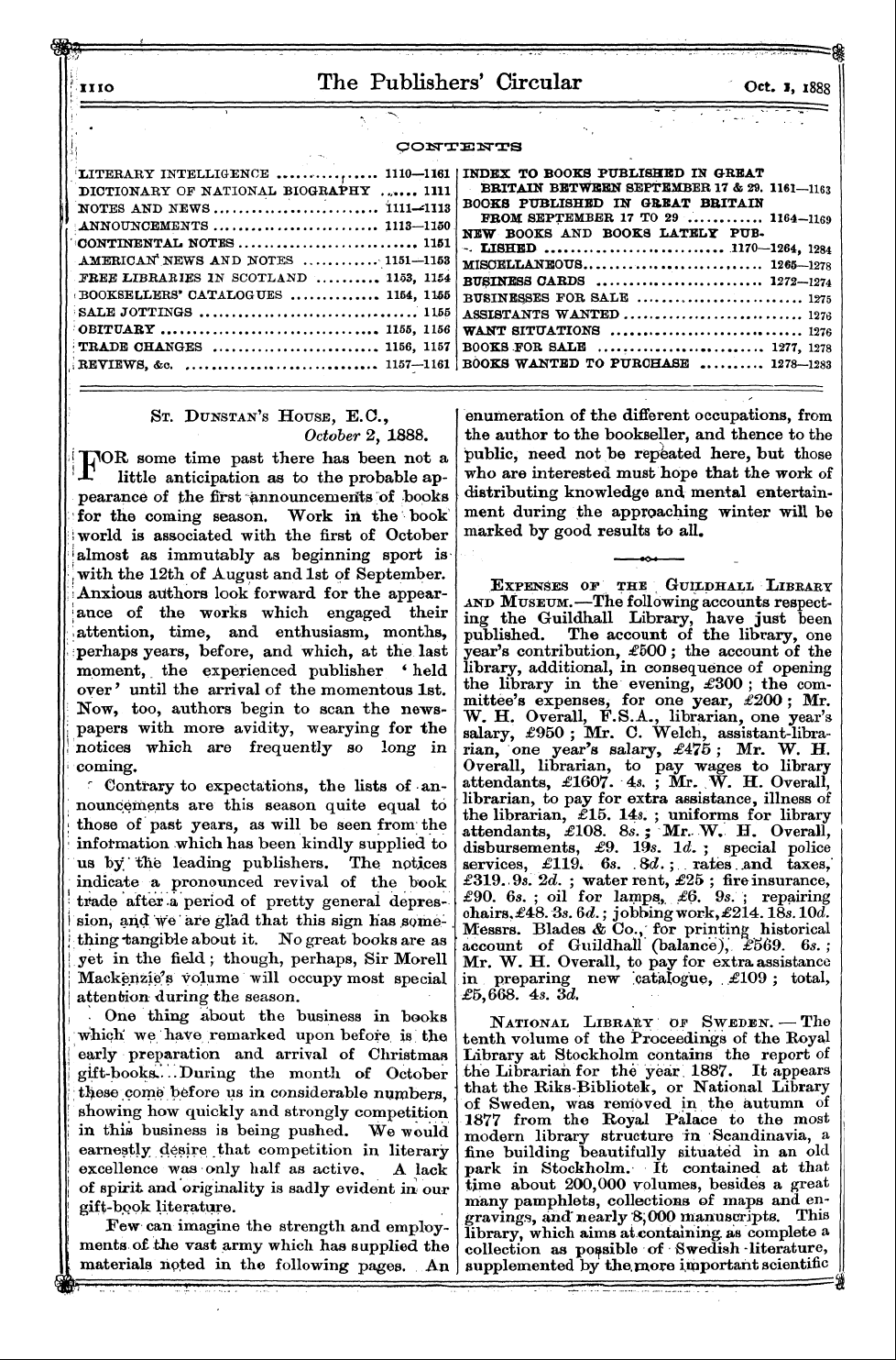 Publishers’ Circular (1880-1890): jS F Y, 1st edition - Ar00400