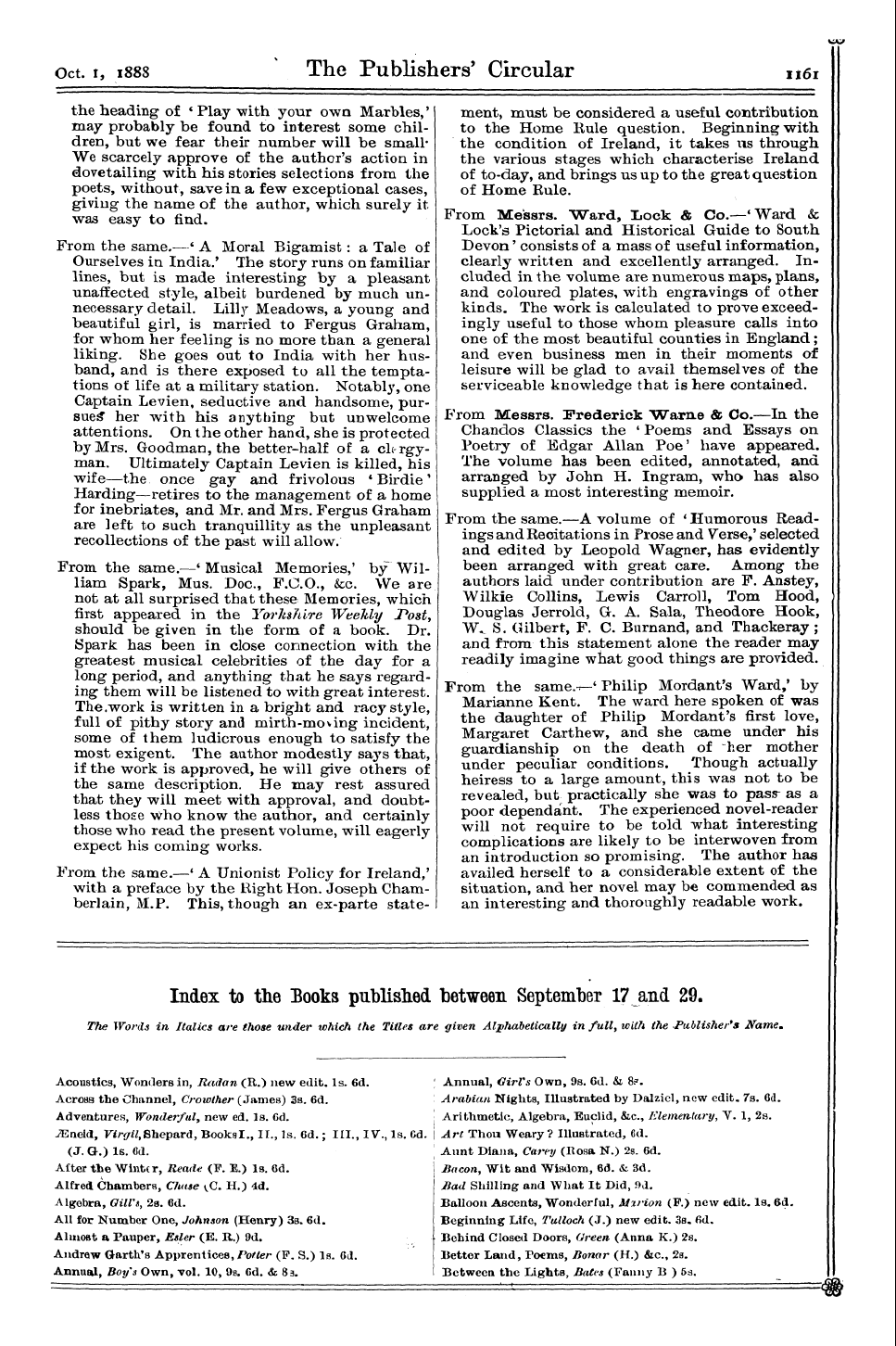 Publishers’ Circular (1880-1890): jS F Y, 1st edition - L Oi ¦ - From *- — -V —- —•¦— . Messrs »...