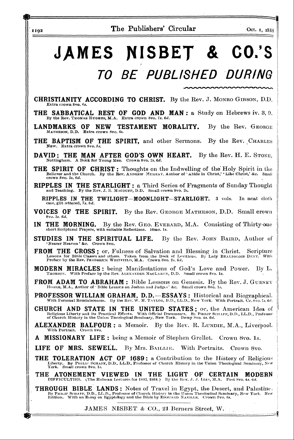 Publishers’ Circular (1880-1890): jS F Y, 1st edition: 86