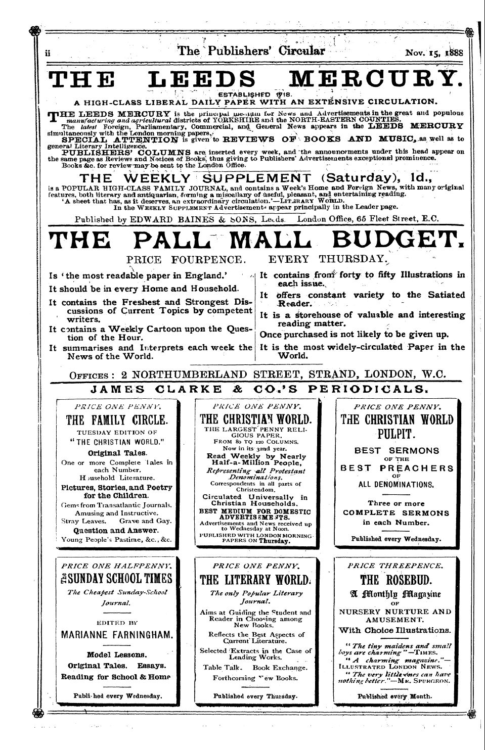 Publishers’ Circular (1880-1890): jS F Y, 1st edition: 2