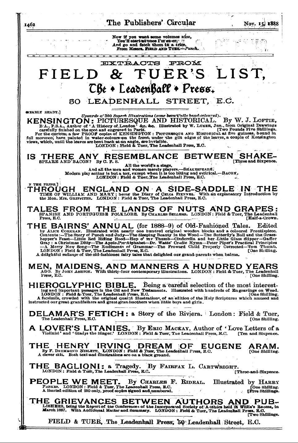 Publishers’ Circular (1880-1890): jS F Y, 1st edition - I ¦ ¦ • - ... . . ¦ - - - ¦ •• ¦ ¦¦ ¦-,—...