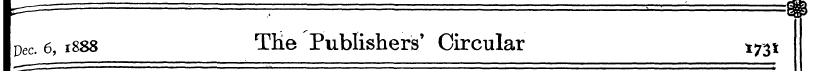 jj Dec. 6, 1888 The Publishers' Circular...