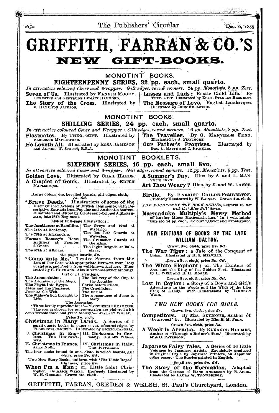 Publishers’ Circular (1880-1890): jS F Y, 1st edition - Ad23001