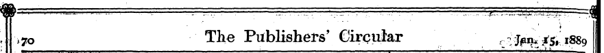 ,70 The Publishers' Circular r ^n^S, 188...