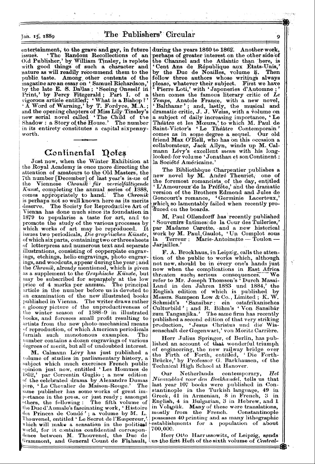 Publishers’ Circular (1880-1890): jS F Y, 1st edition: 11