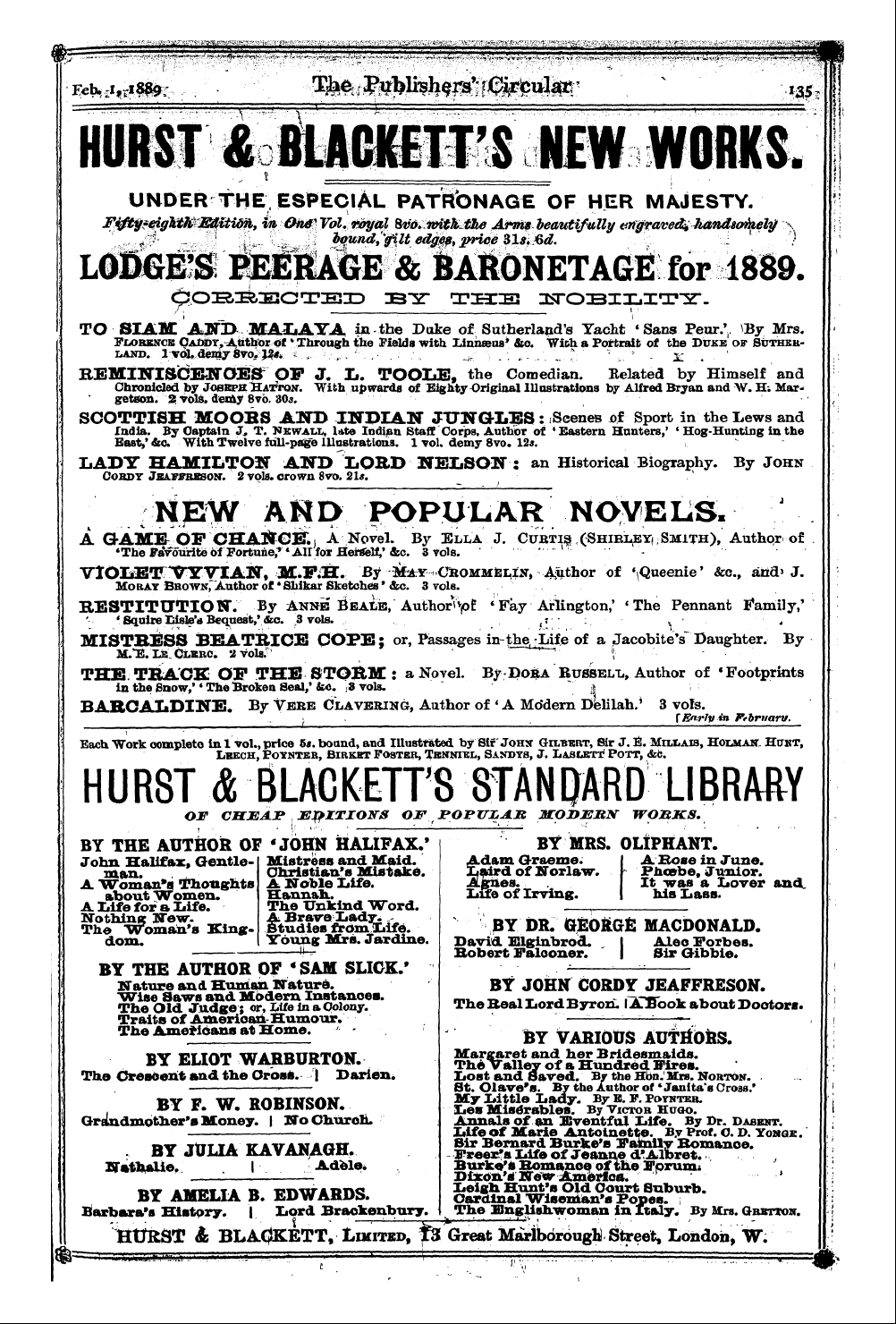 Publishers’ Circular (1880-1890): jS F Y, 1st edition: 33