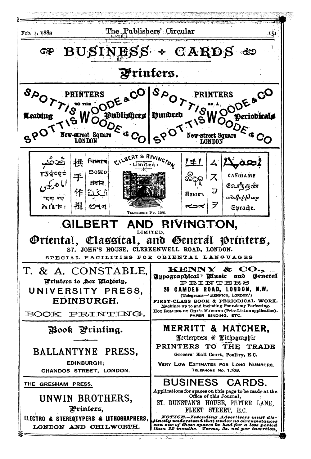 Publishers’ Circular (1880-1890): jS F Y, 1st edition - Ad04909