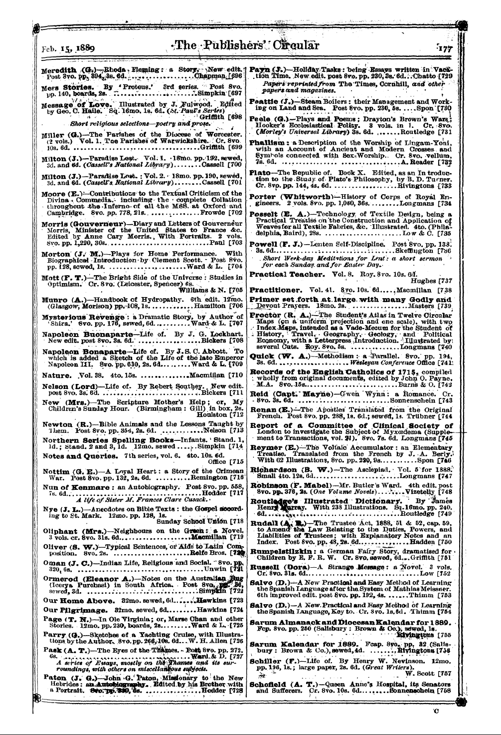 Publishers’ Circular (1880-1890): jS F Y, 1st edition - _ -.-Iiniiii It —Iwr~R~— •~T~^R~'—** J-^...