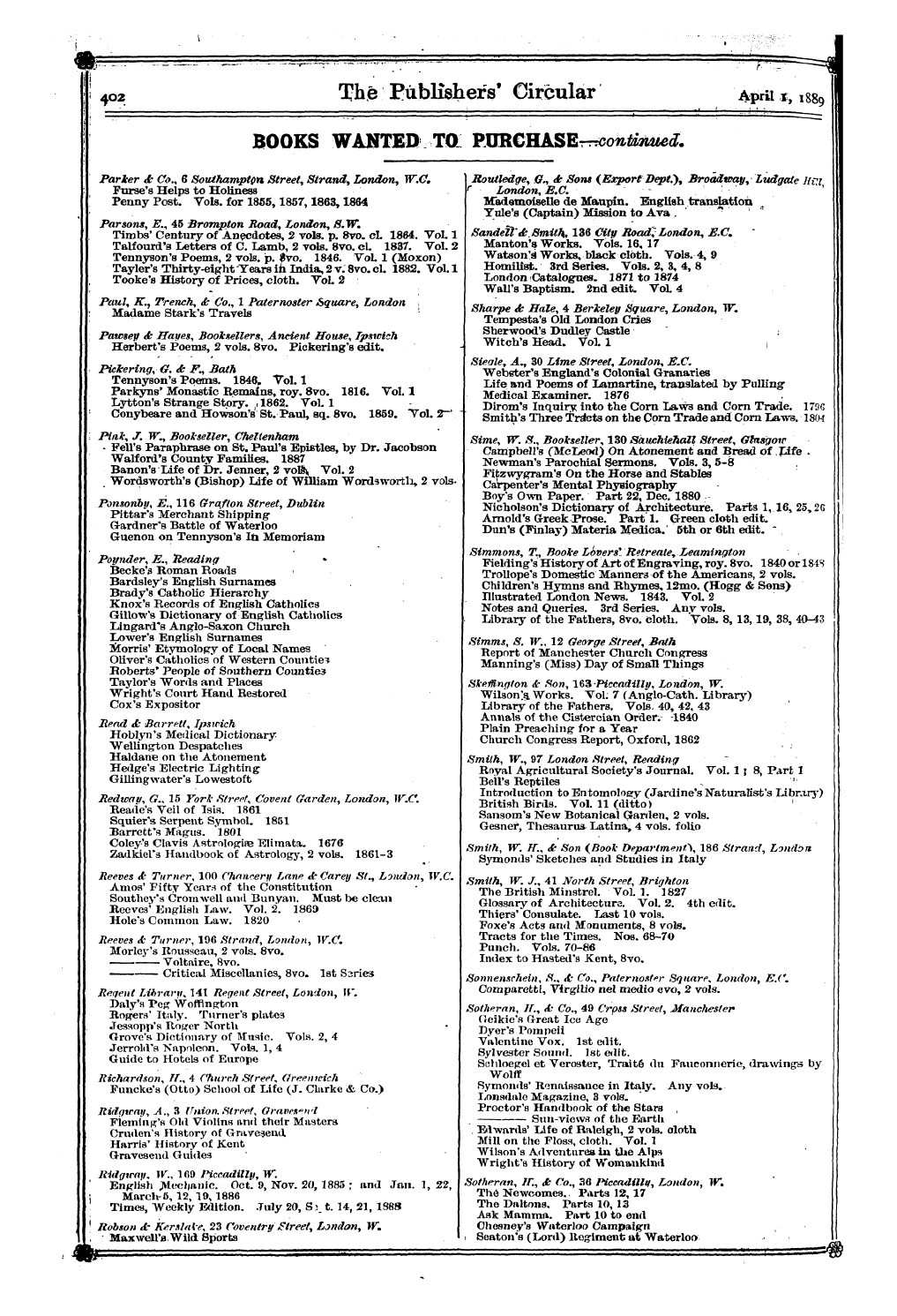 Publishers’ Circular (1880-1890): jS F Y, 1st edition: 58