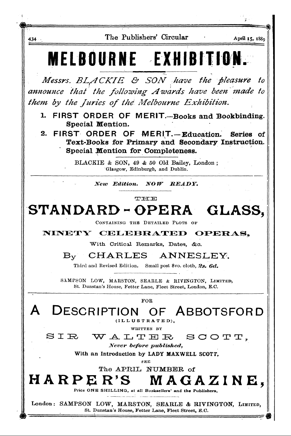 Publishers’ Circular (1880-1890): jS F Y, 1st edition: 32