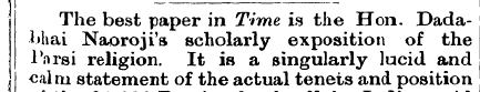 The best paper in Time is the Hon. Dadal...