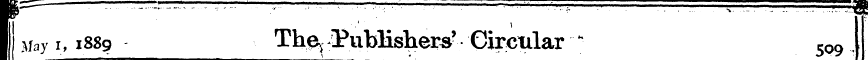 IT . ¦ .'¦' . \ 11 May i, 1889 Th ^ Publ...