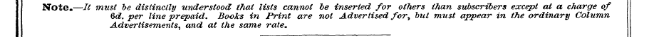 Note.—It must 6d. be per distinctly line...