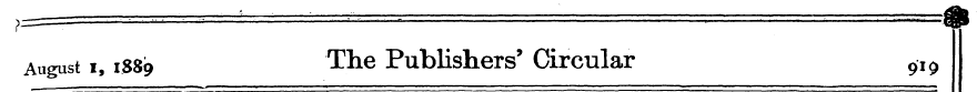 August i, 1889 The Publishers' Circular ...