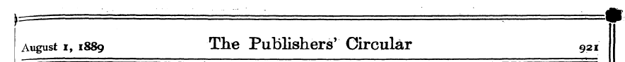' f August i, 1889 The PublishersCircula...