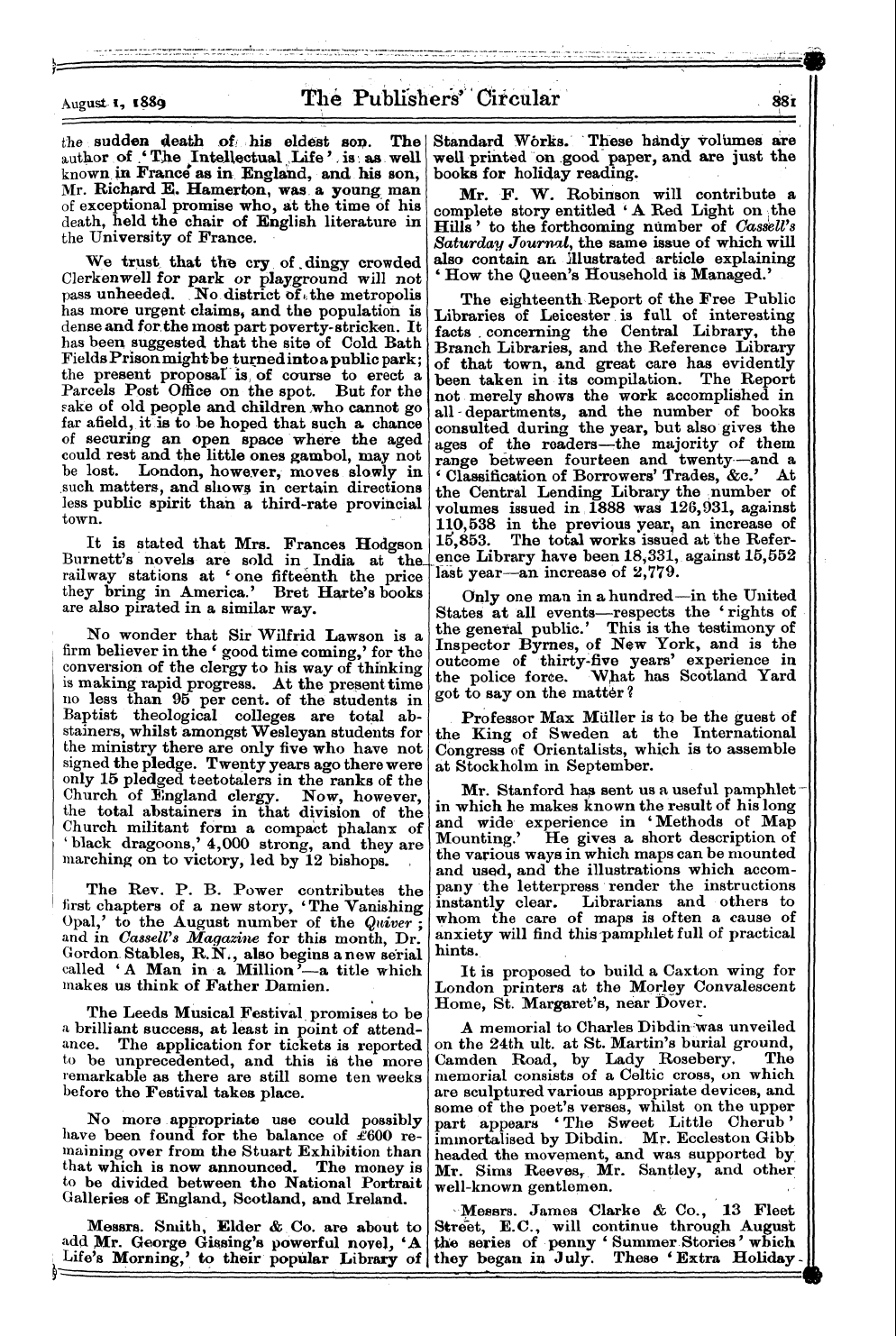 Publishers’ Circular (1880-1890): jS F Y, 1st edition - Ilofepf And Ilewf