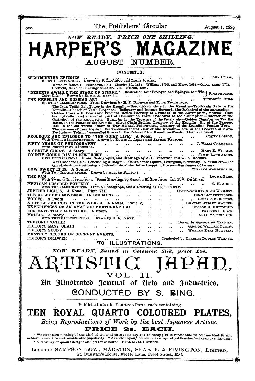 Publishers’ Circular (1880-1890): jS F Y, 1st edition: 36