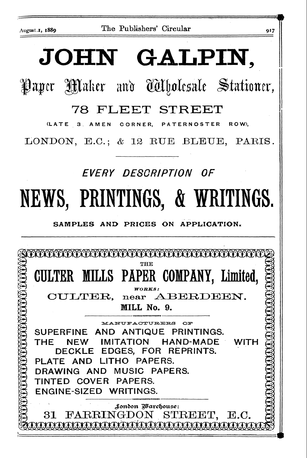 Publishers’ Circular (1880-1890): jS F Y, 1st edition: 43