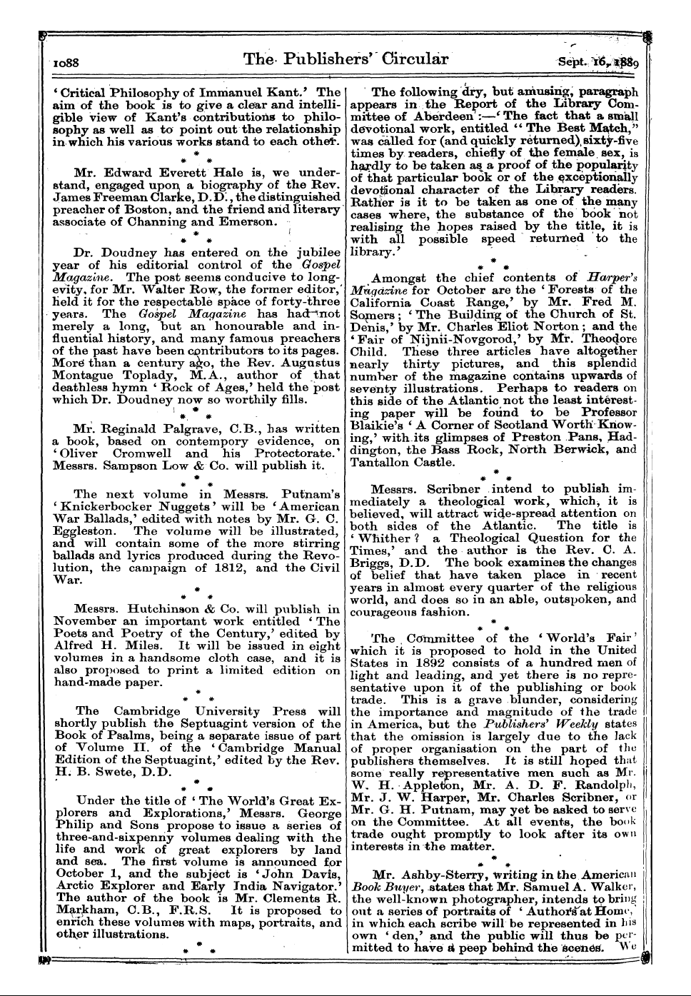 Publishers’ Circular (1880-1890): jS F Y, 1st edition: 6