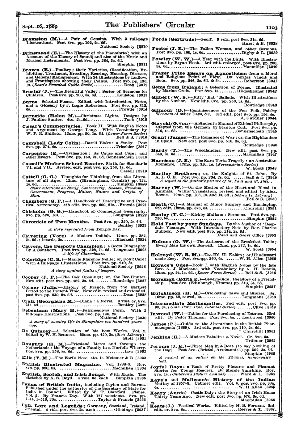 Publishers’ Circular (1880-1890): jS F Y, 1st edition - Ltd - Jvzt"' ' ' • * V " - '"' Iv'!J! I ...