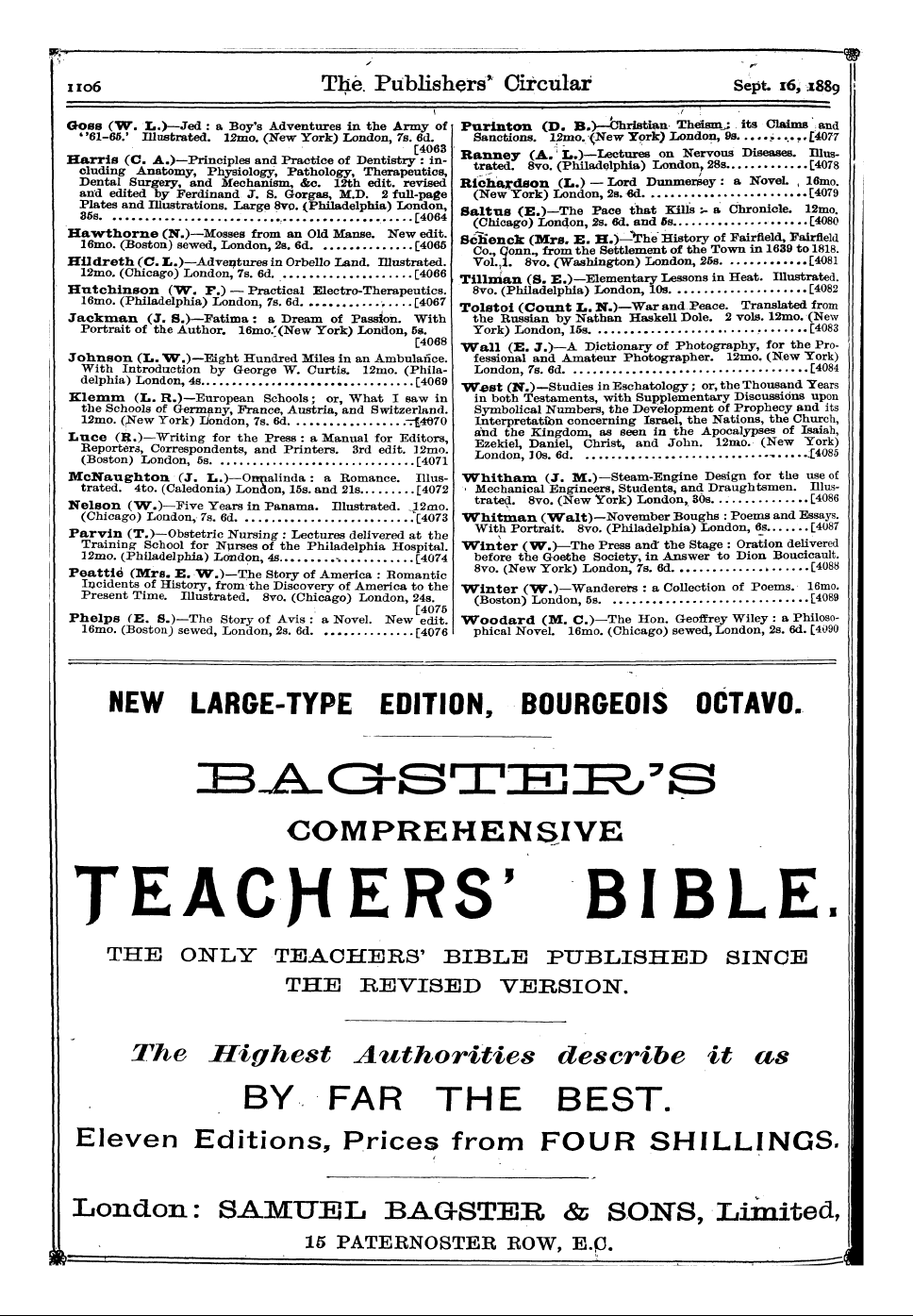 Publishers’ Circular (1880-1890): jS F Y, 1st edition: 24