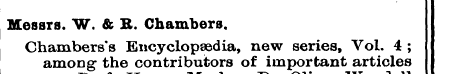 Messrs. W. & R. Chambers. Chambers's Enc...