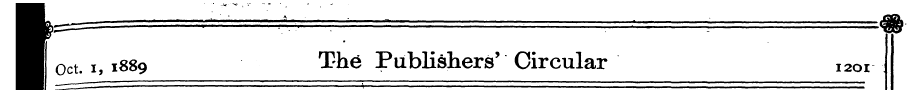 I Oct. i, 1889 The Publishers' Circular ...