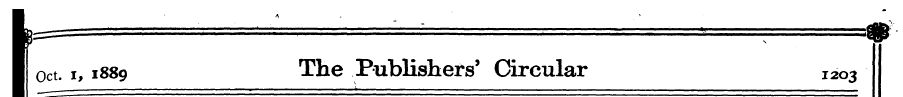 ¦ ¦* \. _ I Oct. i, 1889 The Publishers'...